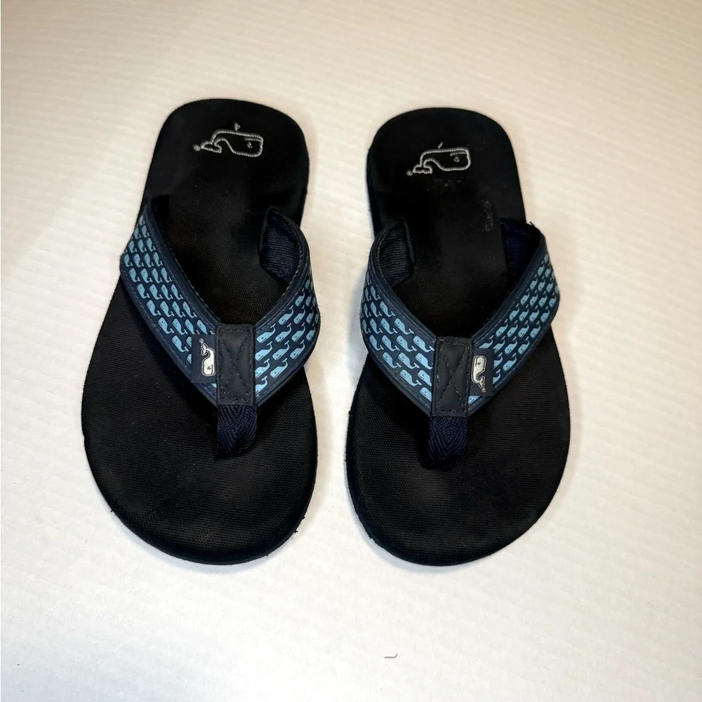 Vineyard Vines Classic Whale Boys Flip Flops Size 4